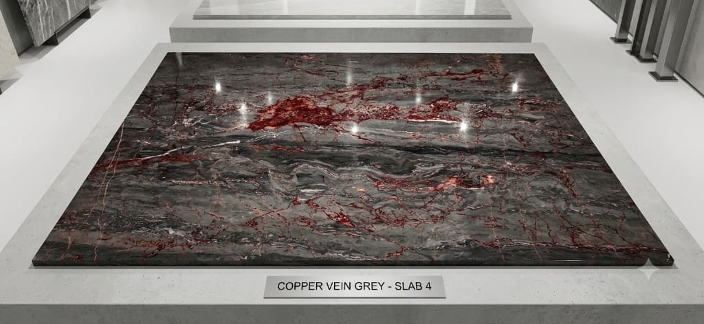 Copper Vein Grey slab by Kristone Global LLP